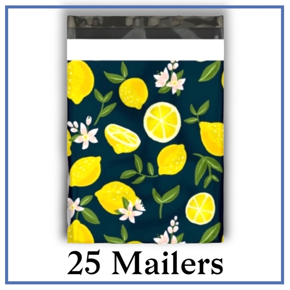 ( Quantity 25 10x13 ) Lemon Blossoms Leaves Poly Mailers Bag Shipping Envelope - Picture 2 of 3